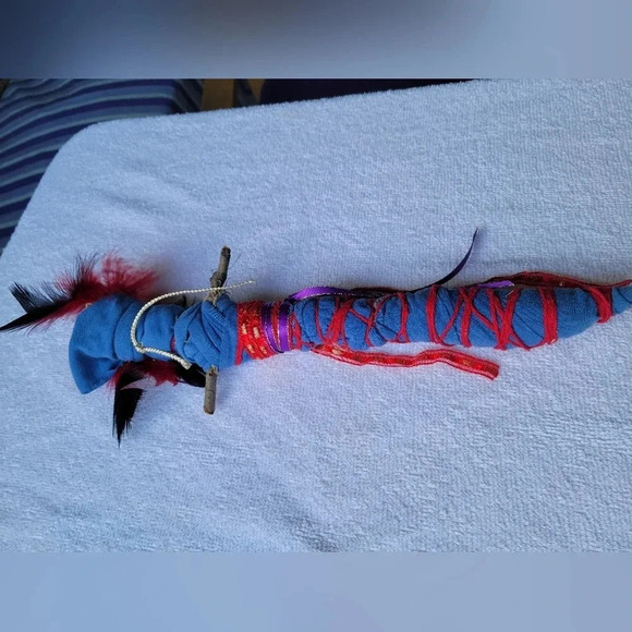 Homemade Doll with red feathers and googly eyes - Picture 8 of 10